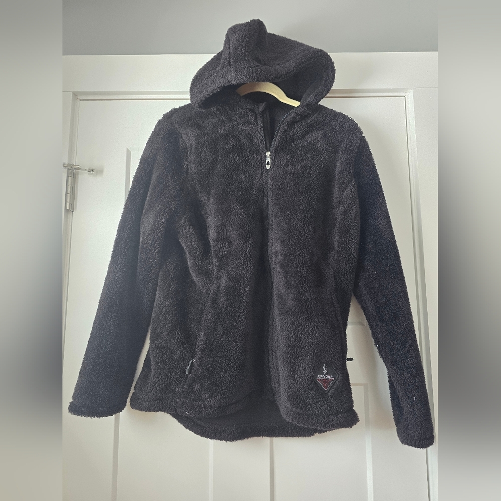 Women's Spyder Nick Shaggy Fleece Full Zip Jacket Hoodie Size Large